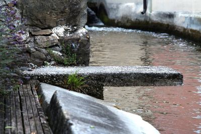 Close-up of river flowing through rocks