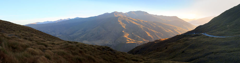 Scenic view of mountains against sky