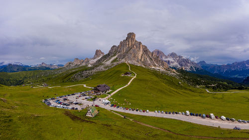 Panoramic view on giau pass, south tyrol