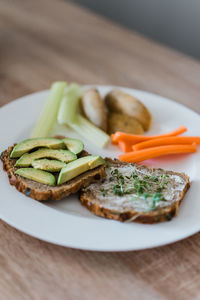 Close-up of meal served in plate