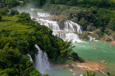 Scenic view of waterfall in forest