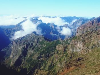 Scenic view of mountains against sky