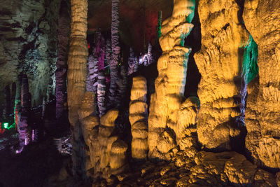 View of rock formations in cave