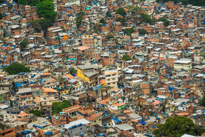 High angle view of rocinha favela
