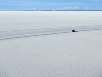 Distance shot of vehicle at desert