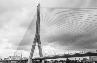 A bridge and the chao phraya river of the capital city and metropolis bangkok thailand  asia