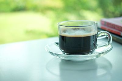 Close-up of coffee on table