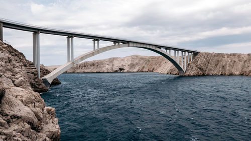 Bridge over sea against sky