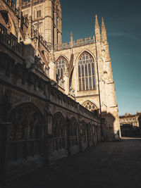 Exterior of historic building against sky in city