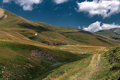 Scenic view of mountains against sky