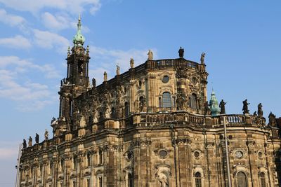 Low angle view of historical building against sky in dresden 