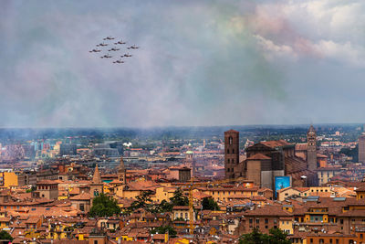 Aerial view of buildings in city