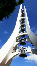 Low angle view of built structure against blue sky