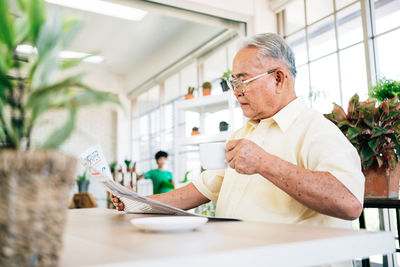 Man working on table