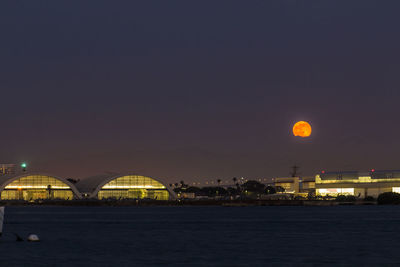 Illuminated city at night
