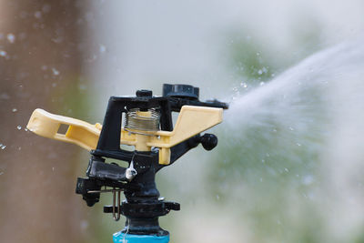 Close-up of camera on water