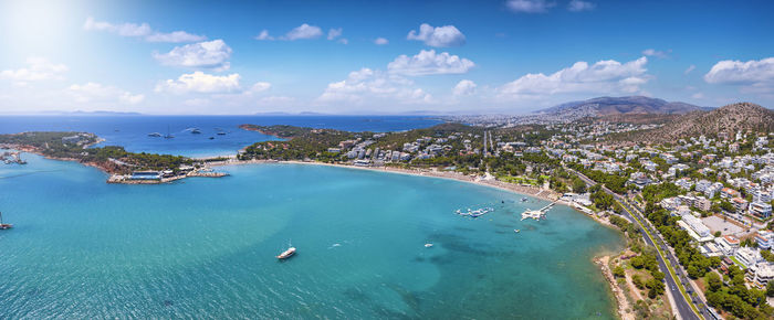 High angle view of sea against sky