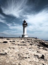 View of lighthouse against calm sea