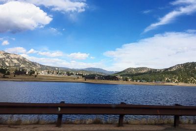 Bridge over river against sky