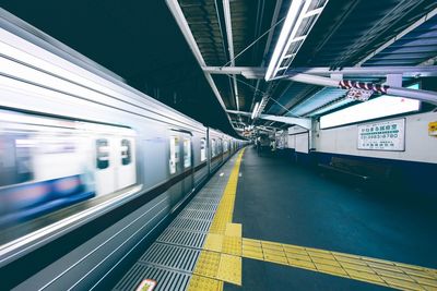 Train at subway station