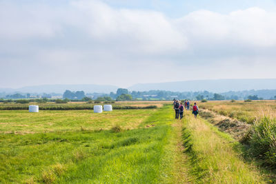 Group of people on an excursion in the countryside