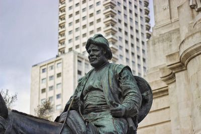 Low angle view of statue at plaza de espana