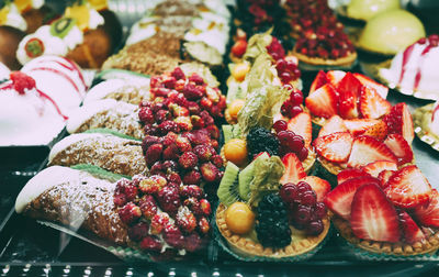 Close-up of strawberries in plate