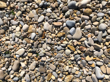 Full frame shot of pebbles on beach