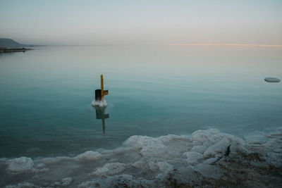 Scenic view of dead sea against sky