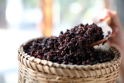 Close-up of ice cream in basket