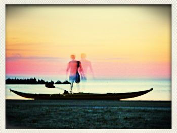 Woman looking at sunset