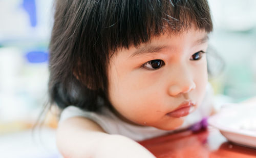 Close-up portrait of cute boy