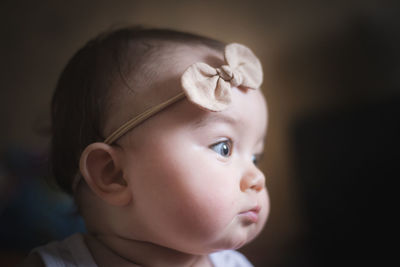 Close-up portrait of cute baby girl
