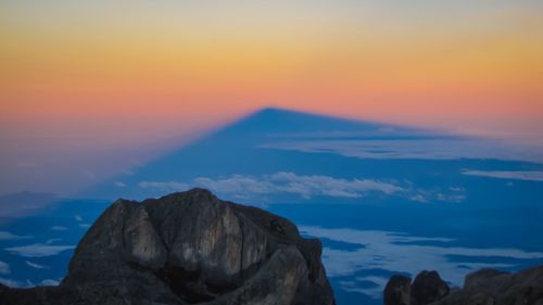Scenic view of sea at sunset