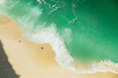 Aerial view of people on beach