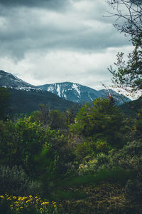 Scenic view of mountains against sky