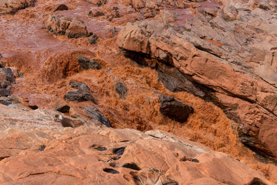 Aerial view of rock formations