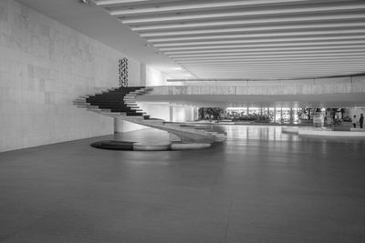 Interior of illuminated modern building