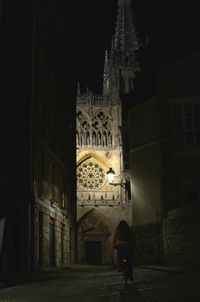 View of historical building at night