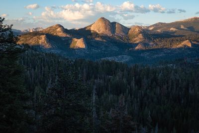 Panoramic view of landscape and mountains against sky