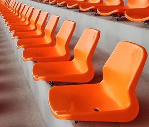 High angle view of empty chairs