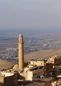 High angle view of buildings in city