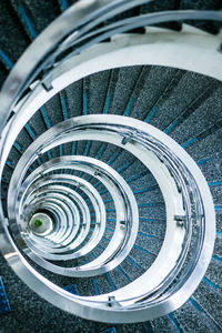 High angle view of spiral stairs