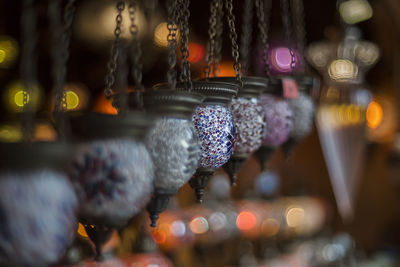 Close-up of hanging lights