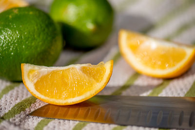 Close-up of fruits on table