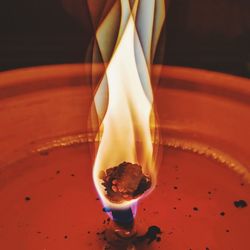 High angle view of drink in glass on table