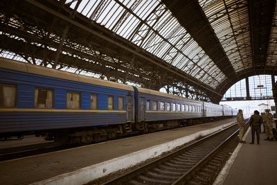 Train at railroad station platform