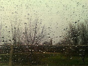 Close-up of water drops on glass