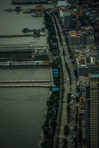 High angle view of city