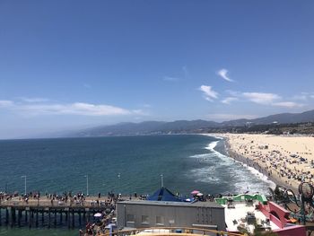 High angle view of sea against sky